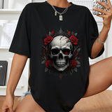 Crimson Skull Bloom T-shirt