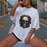 Crimson Skull Bloom T-shirt