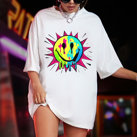 Drippy Neon Smile T-shirt