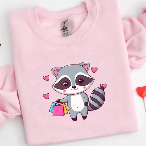 Pastel Raccoon Charm Sweater