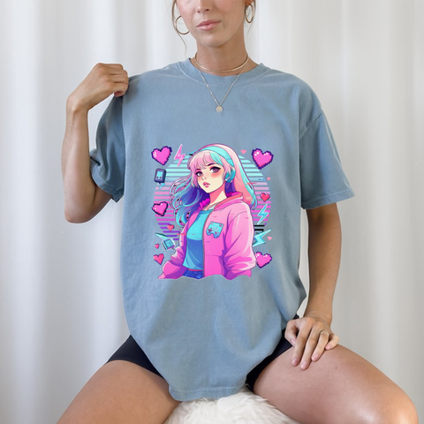 Vaporwave Anime Babe T-shirt