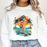 Sunset Skater Girl Sweater