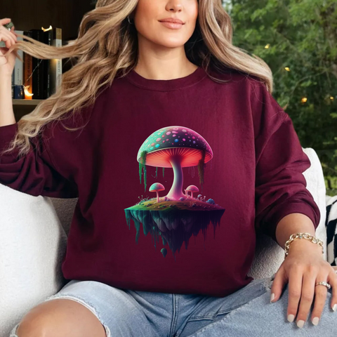 Neon Mushroom Dream Sweater